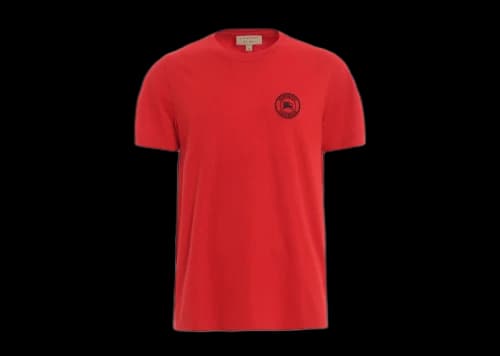 Burberry Jenson Embroidered Logo Cotton T-shirt Red
