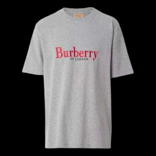 Burberry Round Neck Short Sleeve Gray
