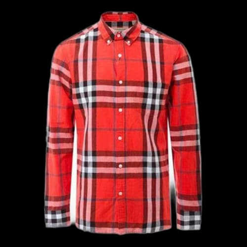 Burberry Red Plaid Long Sleeves Shirt Red