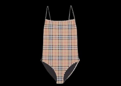 Burberry Vintage Check One-piece Swimsuit Archive Beige