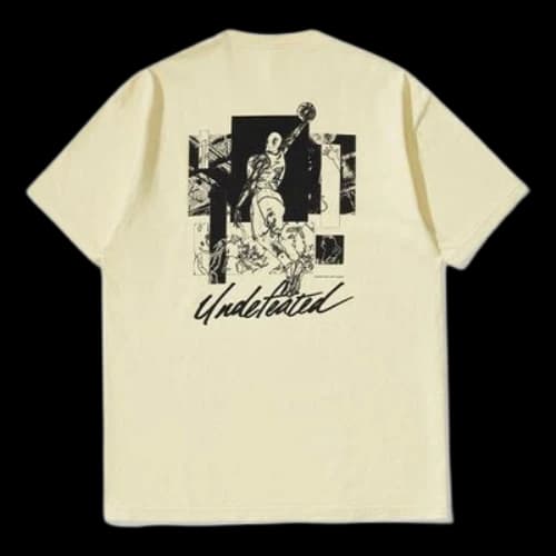 UNDEFEATED Alphabet Printing Round Neck Short Sleeve Yellow