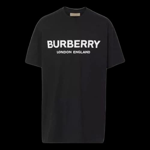 Burberry Logo Printing Cotton Short Sleeve Unisex Black