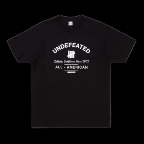 UNDEFEATED ALL-AMERICAN Tee Alphabet Printing Black