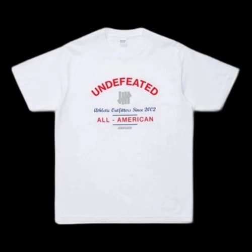 UNDEFEATED All American Tee Alphabet Printing Short Sleeve White