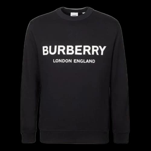 Burberry Unisex Logo Printing Round-neck Sweatshirt Black