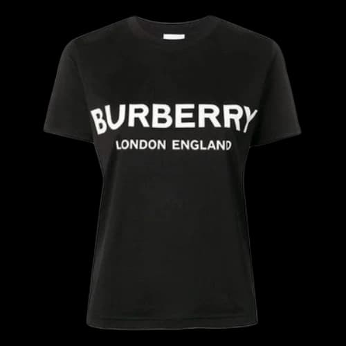 Burberry Alphabet Logo Printing Cotton Round Neck Short Sleeve Black
