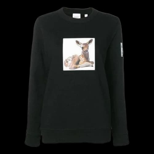 Burberry Printing Round-neck Swea Black (Women's)