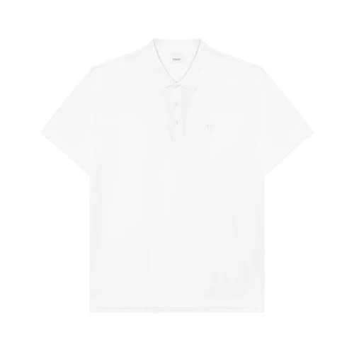 Burberry Pattern Net Cotton Polo Male White