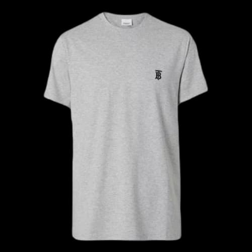 Burberry Men's Monogram Motif Specific Logo Cotton Short Sleeve Grey