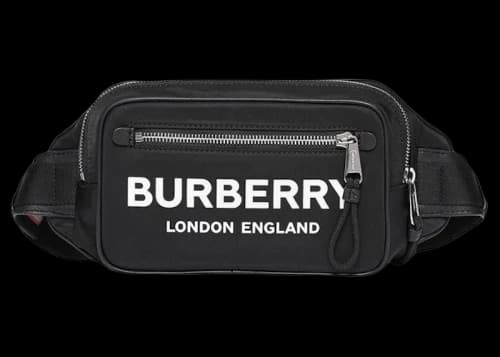 Burberry Logo Print Nylon Bum Bag Black