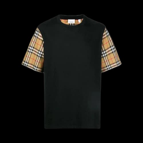 Burberry Serra Check Sleeve T-Shirt 'Black'