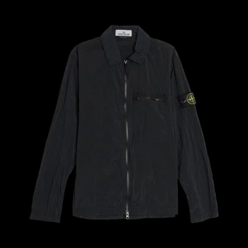 Stone Island Logo Patch Overshirt 'Black'