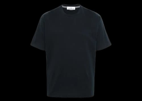 Stone Island Logo Print T-shirt Navy Blue