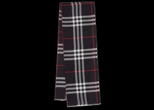 Burberry Lightweight Check Wool Scarf Navy