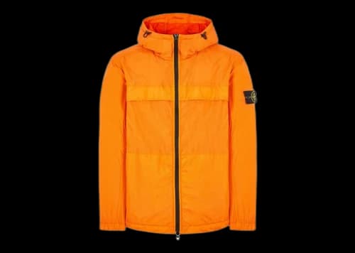 Stone Island Garment Dyed Hooded Jacket Orange