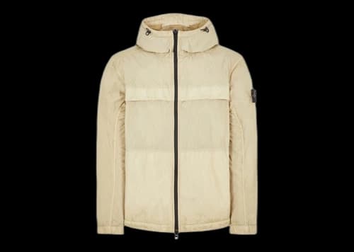 Stone Island Garment Dyed Hooded Jacket Sand