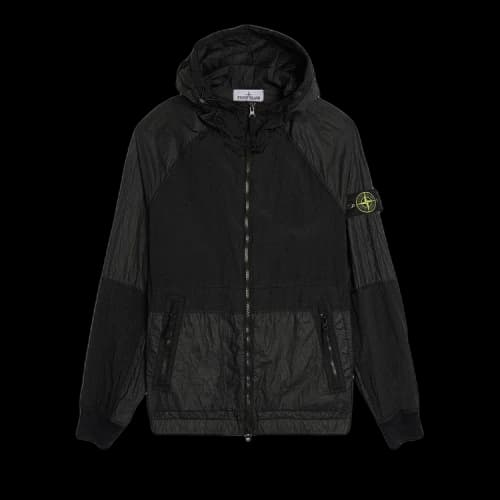Stone Island Slim Fit Panelled Hooded Jacket 'Black'