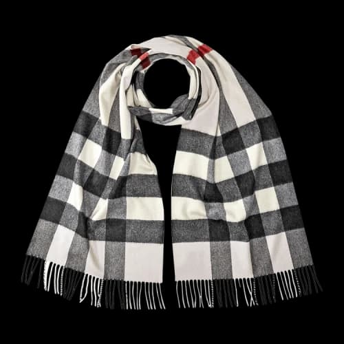 Burberry Check Cashmere Scarf Stone