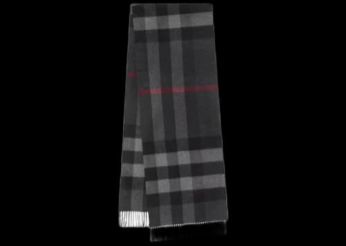 Burberry Half Mega Check Cashmere Scarf Charcoal