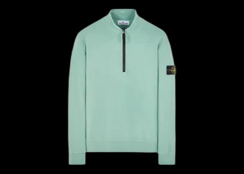 Stone Island Half-Zipper Sweatshirt Light Green