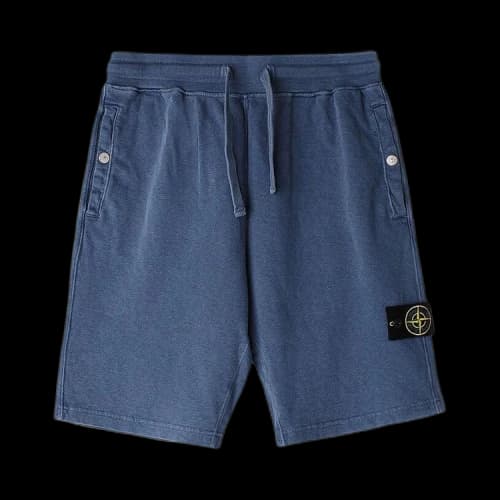 Stone Island Logo Patch Drawstring Bermuda Shorts 'Dark Blue'