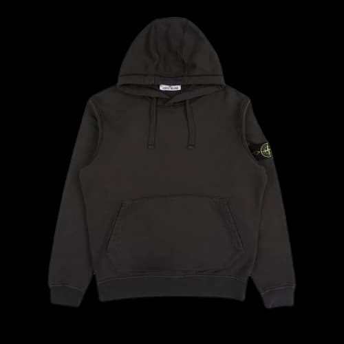 Stone Island Logo Patch Drawstring Hoodie 'Charcoal'