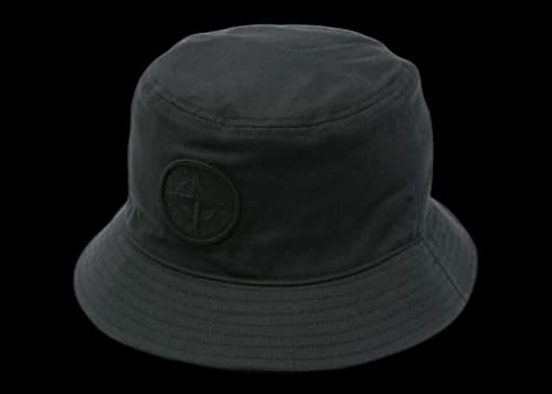 Stone Island Logo Print Fisherman Hat Black