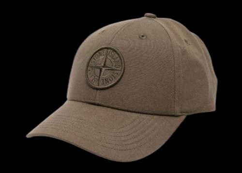 Stone Island Logo Print Cap Military Green