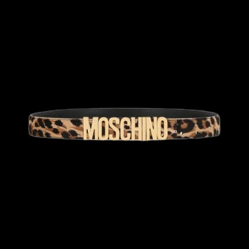 Moschino Leopard Print Logo Belt 'Fantasy Print Beige'