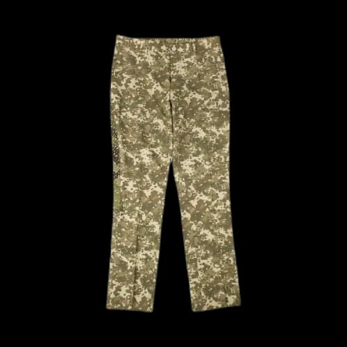 Burberry Monogram Print Stripe Detail Cotton Trousers 'Khaki Green'