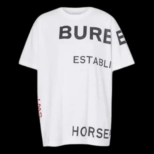 Burberry Horseferry Print Cotton Loose-Fitting White