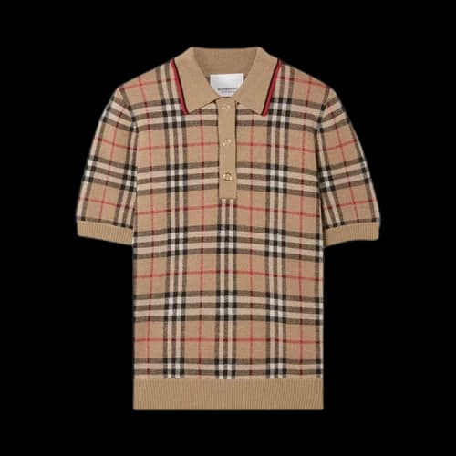 Burberry Vintage Check Wool Polo Shirt 'Archive Beige'
