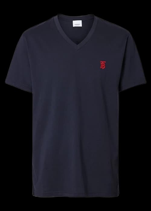 Burberry Monogram Motif V-Neck T-Shirt Navy/Red