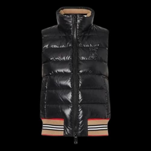 Burberry Short Stripes Nylon Logo Down Jacket (Women's)