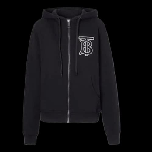 Burberry Monogram Motif Cotton Oversized Hooded Top (Women's)