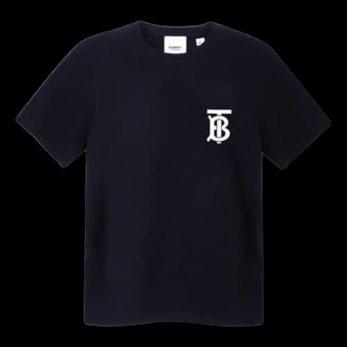 Burberry Pattern Cotton Loose Classic Short Sleeve Black