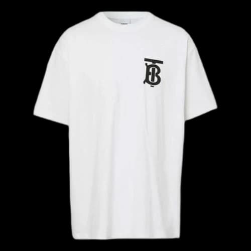 Burberry Logo Printing Round Neck Short Sleeve White