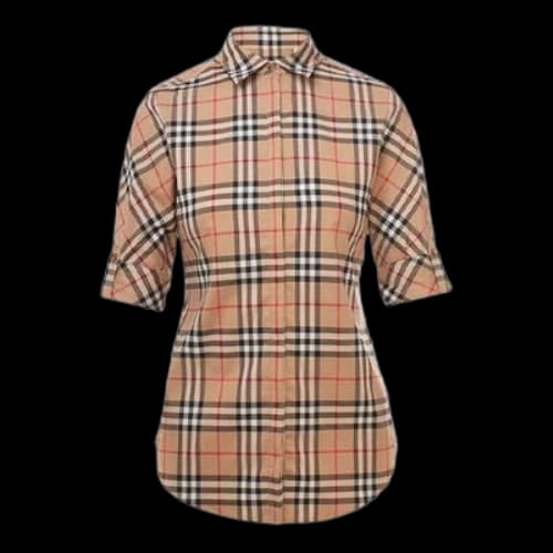 Burberry "Luka" Vintage check roll up sleeve stretch shirt 'Brown' (Women's)