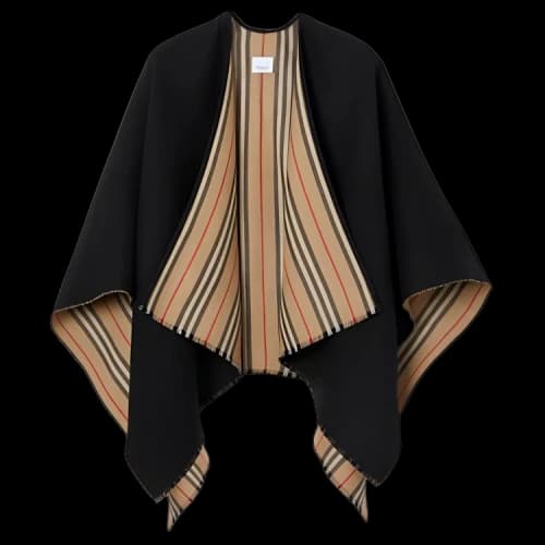 Burberry Icon Stripe Solid Cape Black