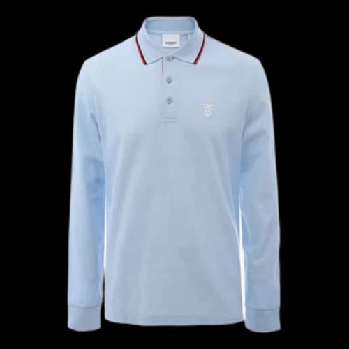 Burberry SS21 TB Long Sleeves Polo Shirt Blue