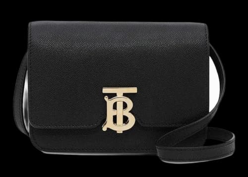 Burberry Small Grainy Leather TB Bag Black
