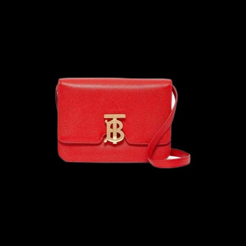 Burberry Small Tb Monogram Grainy Leather Shoulder Bag 'Bright Red'