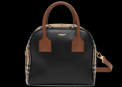 Burberry Vintage Check Cube Bag Leather Small Archive Beige