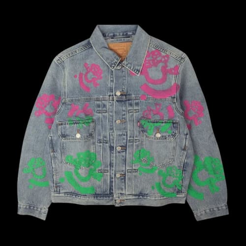 Denim Tears Bstroy Tears Type-2 Light Wash Denim Trucker Jacket 'Light Wash Pink/Green'