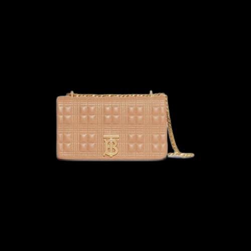 Burberry Small Quilted Check Lambskin Lola Bag 'Camel'
