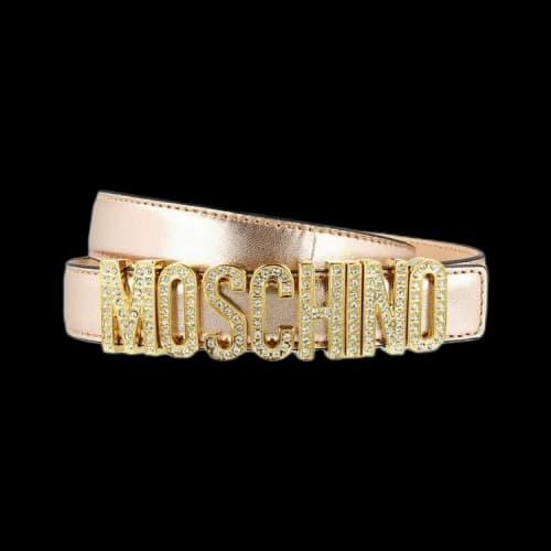 Moschino Crystal Embellished Logo Lettering Belt 'Fantasy Print/Pink'