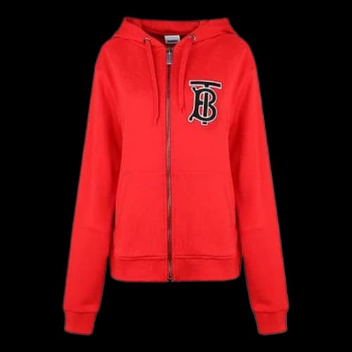Burberry Alphabet Printing Zipper Hoodie Red (Women's)