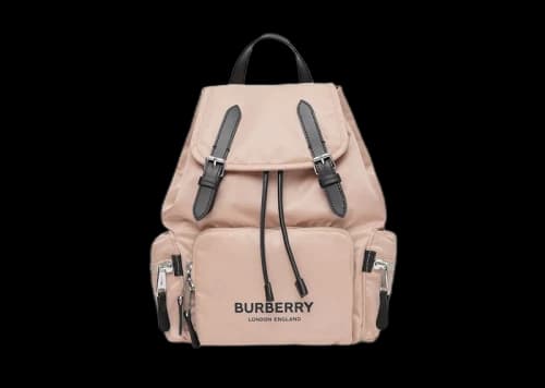 Burberry Logo Print Econyl Nylon Backpack Pink
