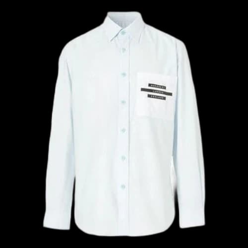Burberry Pocket Stripe Causual Long Sleeve Shirt Male Blue