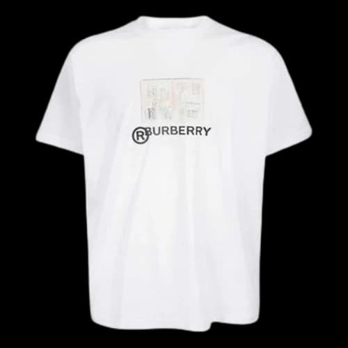 Burberry Montage Print Cotton Oversized T Tee